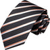 Black Pink and White Striped Necktie Set-LBWH1205