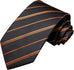 Black and Rust Orange Striped Necktie Set-LBWH1230